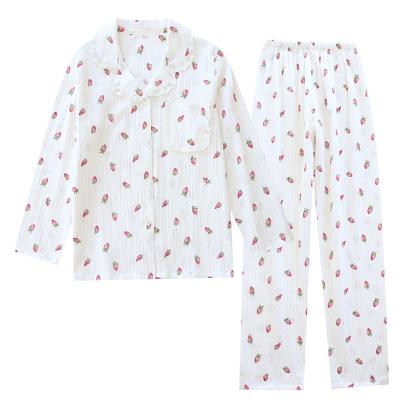 China QUICK DRY custom made sheathed soft home clothes spring and summer pajamas women's gauze long beautiful for sale