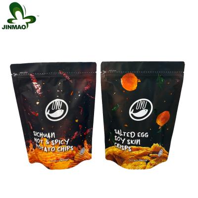 China New Design Moisture Proof Stand Foil Sheer Bag For Potato Chips With Zipper Stand Up Bag for sale