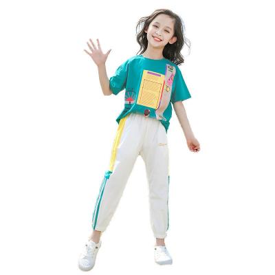 China 2022 New Fashionable Sunshine Girl Short-sleeved Two-piece Suit Girl Suit For Summer for sale