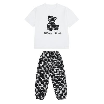 China 2022 Hot Sale Casual Ins New Alphabet Short-sleeved Sweatpants Suit Girls Suit For Summer for sale