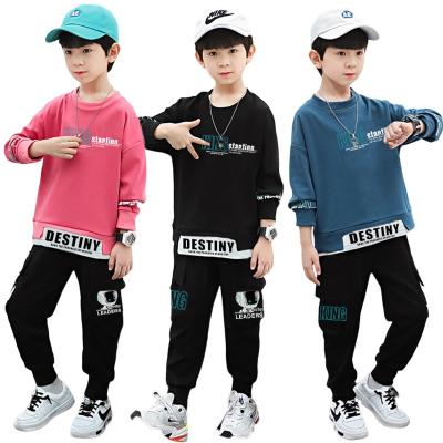 China 2022 Spring And Autumn New Middle-aged Children Clip Two-piece Fashion Printing Korean Version Two-piece Trendy Boy Suit for sale