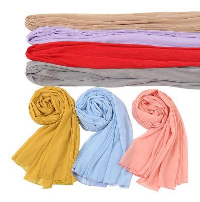 China 2021 New Design Malaysia Hijab Women's Tudung Shawl Stole Shiny Long Chiffon Muslim Scarf for sale