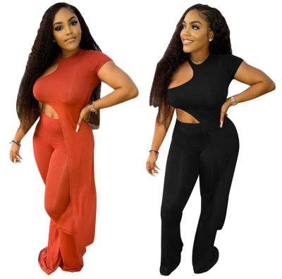 China 2022 Young Women Party Lady Fashion O Neck Long Breathable Sleeve Bro And Pants Sexy Club Party Lady Fashion Tracksuits Two Piece Tight Set for sale