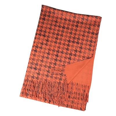 China Thicker Warm Viscose+Polyester Winter Cashmere Scarf Women Pashmina Shawls 2021 Wraps Double Sided Plaid Blanket Scarves For Ladies for sale