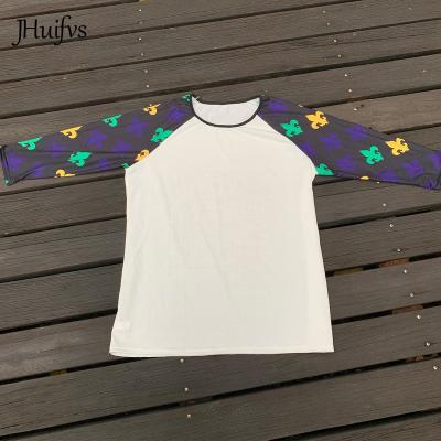 China Breathable Factory Sale Personalized Adults New Orleans Mardi Gras Raglan Fleur De Lis Long Sleeve T-Shirt for sale