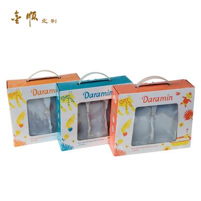 China Recyclable Custom Printed Eco - Friendly Corrugated Paper Blister Packaging Boxes With Handle for sale