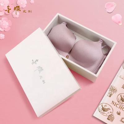 China Custom Biodegradable Accept Pink Printed Logo Paper Cardboard Gift Box Bra Underwear Packaging Lid Subscription Box for sale