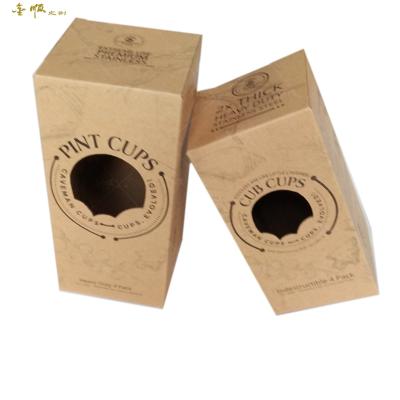 China Recycled Materials Wholesale Kraft Paper Box Hardcover Book Packaging Paper Box For Cup Packaging for sale