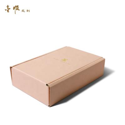 China Biodegradable Wholesale Custom Logo Pink Printing Mailing Packing Box Corrugated Cardboard Box for sale