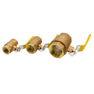 China Customization Home Factory Kitchen Hardware Handle Brass Body Control Valve Water Gas Valve Yellow Brass Ball Valve for sale