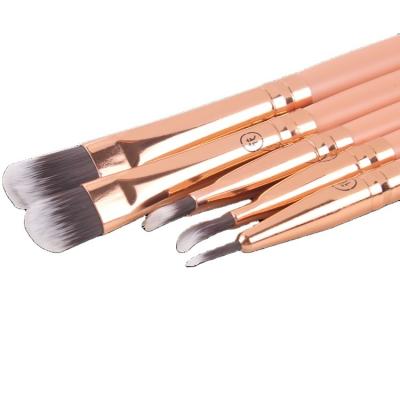 China Wholesale Blush+eyeshadow+eyebrow brush+lipbrush+eyebrow comb handle private label wood brush make set makeup brush base cosmetic makeup brushes quality peaks concentration at the post of 5 piece soft work for sale