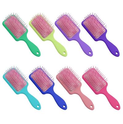 China Non-deformation Home Soft Nylon Bristle Plastic Paddle Hair Brush For Thick Hair Every Use for sale