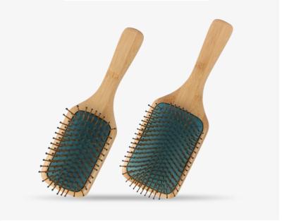 China High Quality Large Size Bamboo Rubber Hair Brush Silicone Rubber Pad Scalp Massager for sale