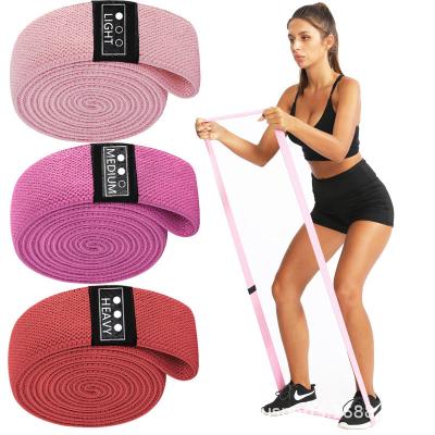 China Logo Gym Exercise Loop Eco-Friendly Custom Cotton Fabric Pull Up Help Long Resistance Band Set for sale