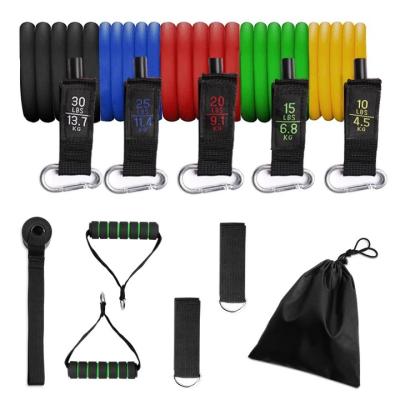 China Bestseller 11 Pcs Eco-Friendly Fitness Resistance Tubes Bands Door Anchor Ankle Straps For Workout for sale