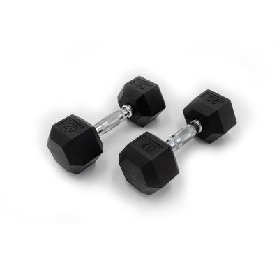 China Wholesale Cheap Fitness Exercise Gym Weights Hantel Rubber Hex Hex Dumbbells Hexagon Rubberized Kg Dumbbells for sale