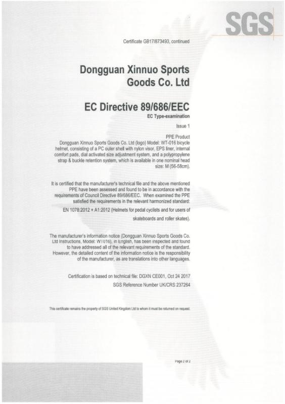 CE - Guangdong Xinnuo Sporting Goods Co., Ltd.