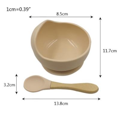 China Minimalist 2 Pcs BPA Free Suction Food Grade Silicone Non-Slip Soft Baby Bowl And Spoon For Kids for sale