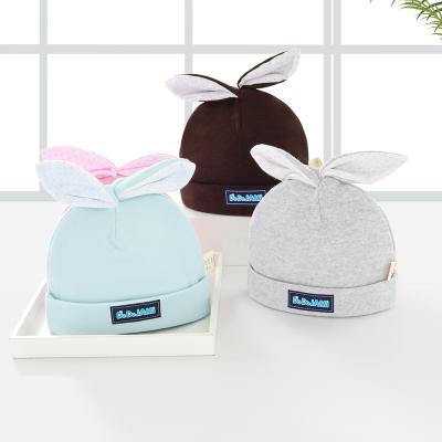 China European and American Fashion Cotton Rabbit Ears Hats Newborn Fetal Soft Baby Covers Baby Sweater Hats for sale