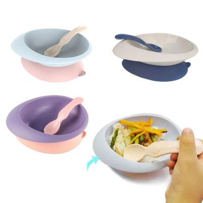 China Minimalist Baby Dish Feeding Kids Bowl And Spoon Set BPA Free Kids Baby Dish Baby Product Dish Tableware for sale