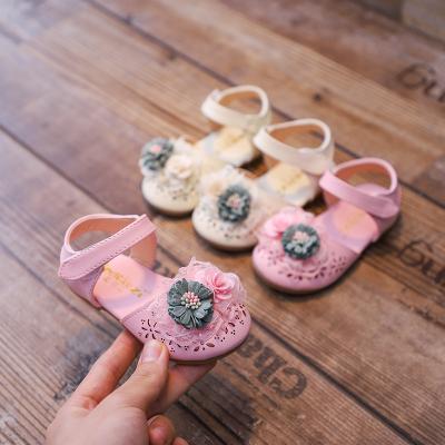 China New Spring and Flower Summer Sandals Korean Baotou Anti-kick Anti-collision Lighted Baby Shoes Infant Soft Bottom Female Toddler for sale