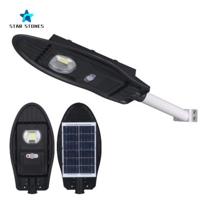 China Garden 50w 100w 150w 12v Outdoor Motion Sensor Solar Led Street Light With Li-ion Battery Price List for sale