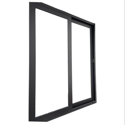 China Sliding Black Aluminum Sliding Windows Commercial Hot Sale Double Tempered Glass Glass With Mosquito Mesh Office Building for sale