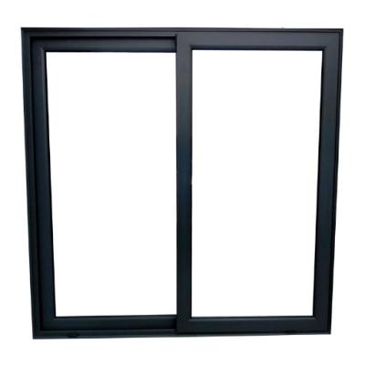 China Sliding Trend Style Tempered Glass Black White Aluminum Sliding Windows With Mosquito Mesh For Modern Home Kitchen for sale