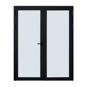 China European Black White Waterproof Soundproof Double Glazed Bedroom French Door Luxury Interior Aluminum French Doors Frame Heat Insulation Door for sale