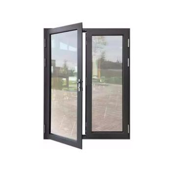 China Heat Insulation Double Glazed French Doors Hurricane Impact Commercial Aluminum French Doors Interior Wood Glass Door French Style For Sale for sale