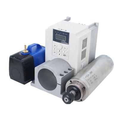 China 220V 2.2kw Water Cooling CNC Router Spindle Motor Kits Inverter Spindle Flange Milling Water Pump for sale