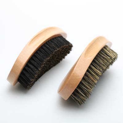 China Beech wooden+boar bristles factory wholesale high quality wooden color beech wooden beard brush for sale