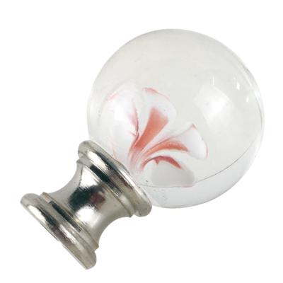 China Popular hot sale flower plant interior glass ball for lamp finial for sale