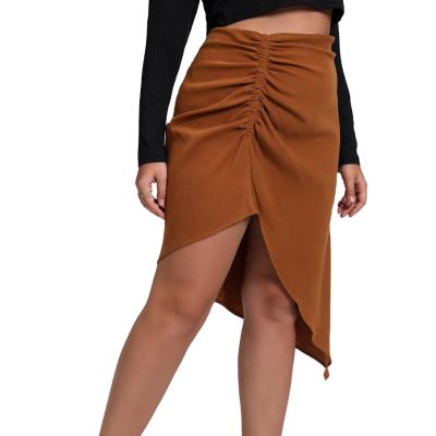 China Viable Summer Brown Mini Short Bodycon Plus Size Soft Casual Skirts For Women for sale