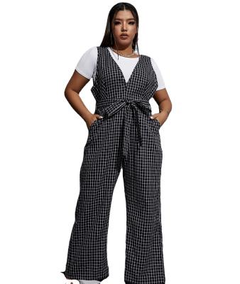 China Anti-pilling Hot Sale Oversized Soft Lady Autumn Design Casual Elegant Polyester Jumpsuit for sale