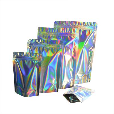 China Smell Proof 1 Pound 1 Gallon 3.5 Gram Clear Front Black Mylar Film Bag Custom Printed Back Up Smell Kid Proof Holographic Custom Mylar Bags for sale