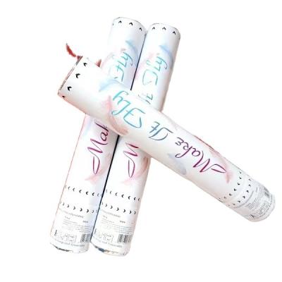 China New 2022 Customizable Beautiful Amazon Feather Paper Cookie Confetti Cannon Colorful for sale