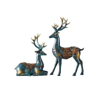 China Christmas Gift Resin Australian Deer Antlers Reindeer Horns Figurine For Home Decoration for sale