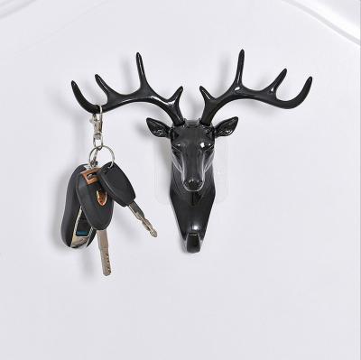 China Europe Small size resin Animal Head Decor Wall Art Deer key hanger Deer Head Wall Decoration hook for sale