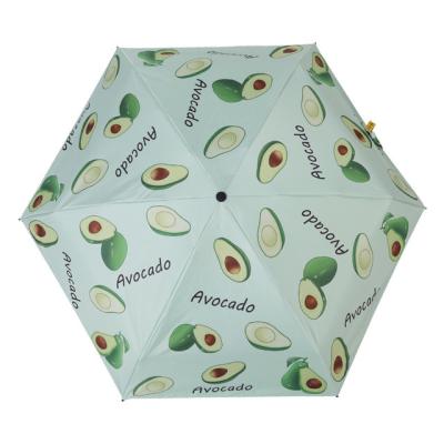 China 5 Anti UPF 50+ Travel Umbrella Folding Pocket Five-Folding Umbrella Mini Capsule Cute Fruit Fold Umbrella Umbrella Pattern UV Umbrella For With EVA Case for sale