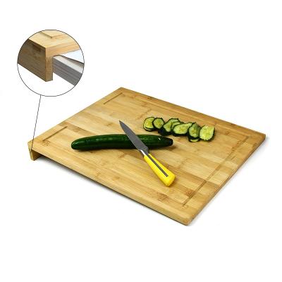 China Sustainable Extra Large Wooden Bamboo Cutting And Chopping Board with Raised Edges on Sides for sale