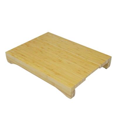 China Sustainable Amazon Hot Sale Large Bamboo Cutting Board with 2 Big Organizing Stainless Steel Trays Space Saver Design Eco Friendly for sale