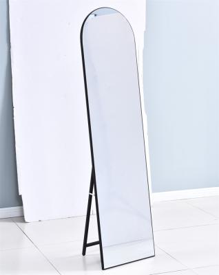 China Minimalist Full Length Rectangular Luxury Free Standing Floor Standing Mirrors Metal Arch Rack Mirrors for sale