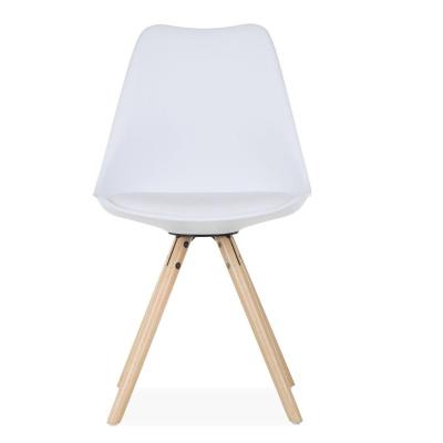 China -- Tulip Dining Side Chair Wood Legs White Contemporary for sale