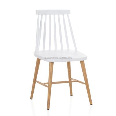 China -- Diner Chairs Plastic Modern White Armless Wooden Legs for sale