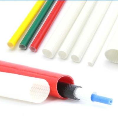 Chine douille de fibre de verre de silicone de 3mm tressée, douille enduite de silicone blanche de fibre de verre à vendre