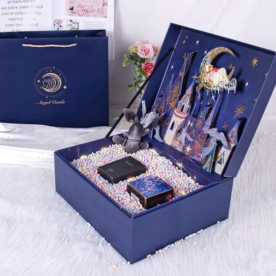 China Recyclable Cartoon Packing Crate Birthday Gift Box Flowers Exquisite Handmade Gift Decoration Box for sale