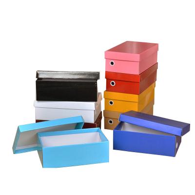 China 100Pcs Logo Recyclable Custom Printed Pink Paper Shoe Box Gift Box Recyclable Corrugated Paper Box For Packaging Shoe for sale