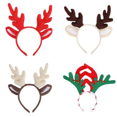 China Promotional Gift Reindeer Antler Hair Circle Christmas Kids Headband Headwear For Kids Christmas Costume Party for sale