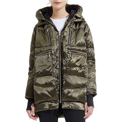 China Raincoat Plus Size Winter Windproof Women's Thickened Hooded Parka Jacket Women for sale